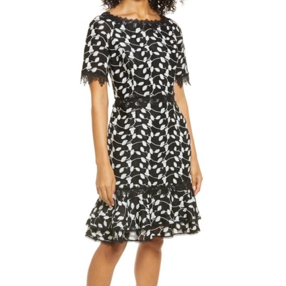Shani black & cream lace dress